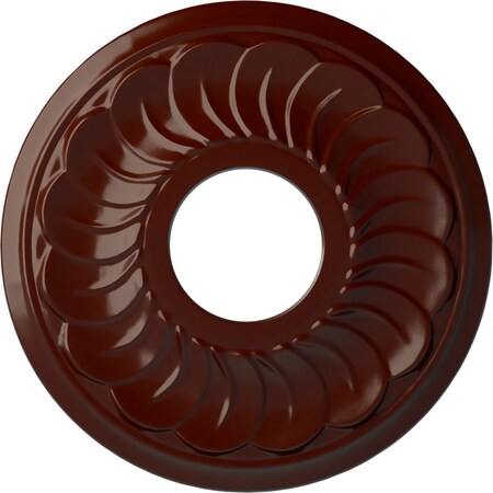Ekena Millwork Blackthorn Ceiling Medallion (Canopies up to 4 7/8"), 11 3/4"OD x 3 5/8"ID x 1"P, Brushed Mahogany CM11BLBMF